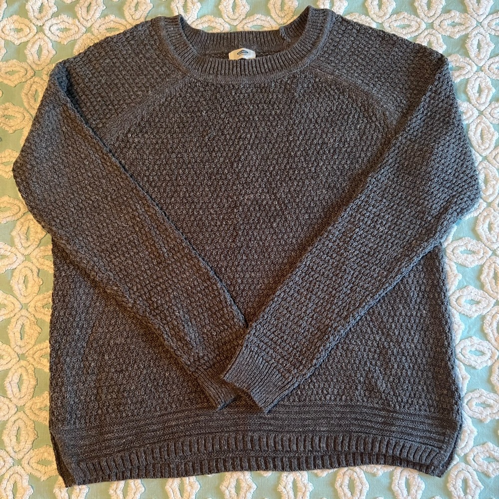 Womens charcoal grey textured sweater